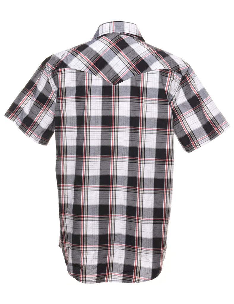Black Checked Western Shirt - M