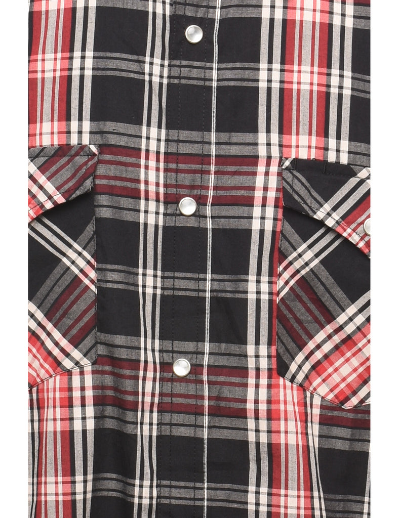 Black Checked Western Shirt - L