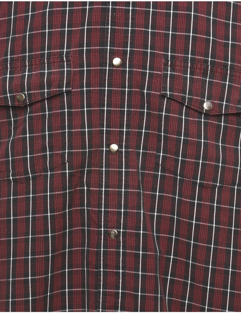Black Checked Western Shirt - L