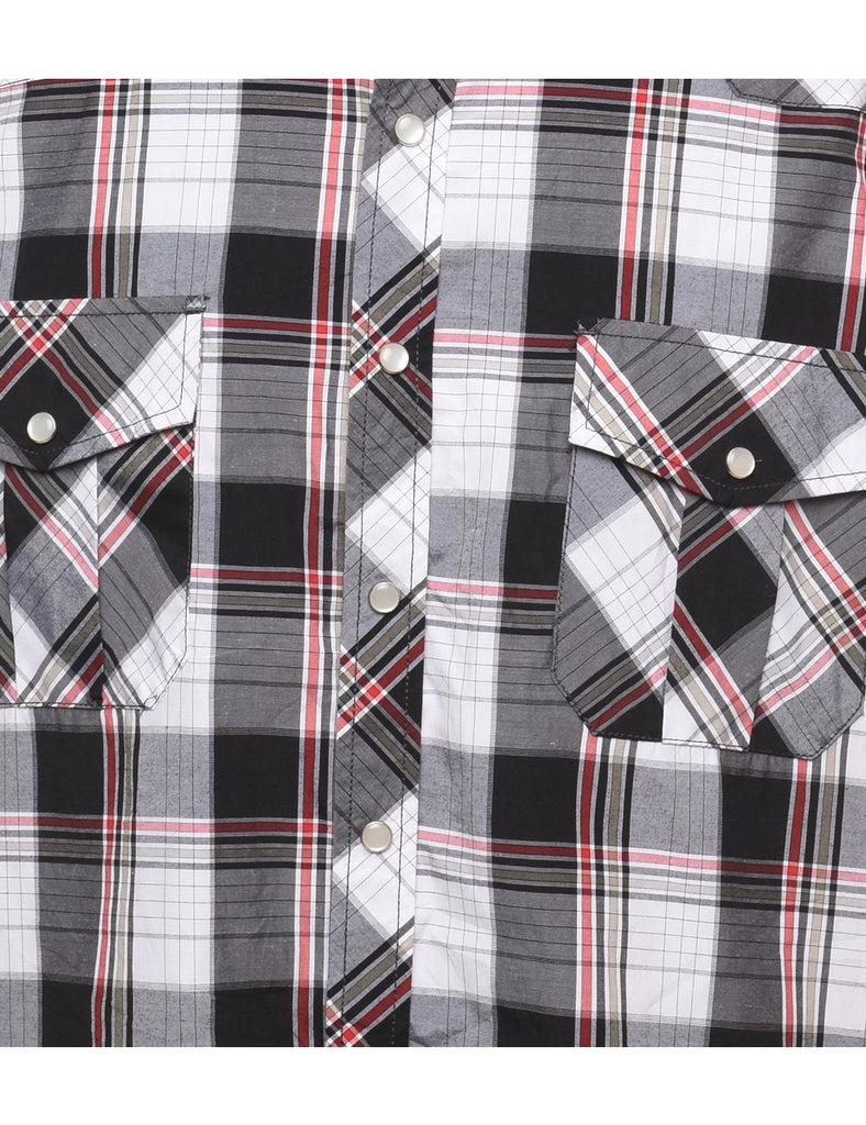 Black Checked Western Shirt - M
