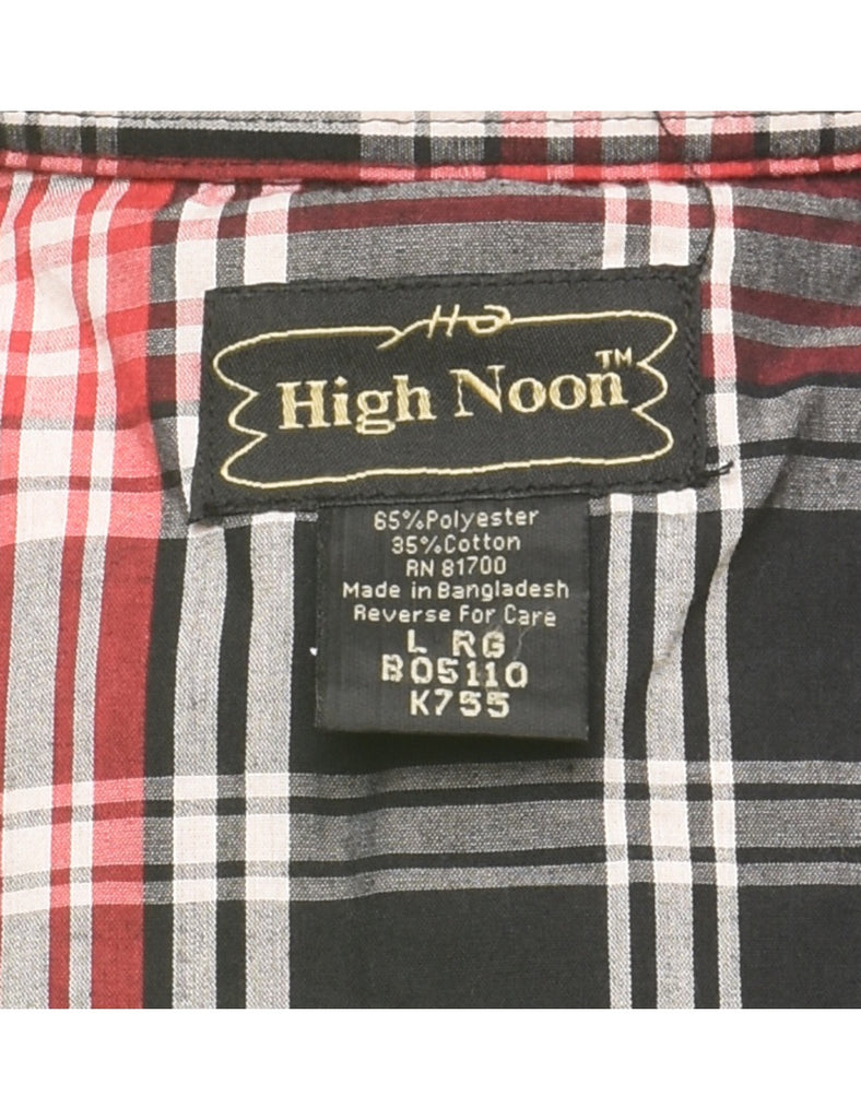 Black Checked Western Shirt - L