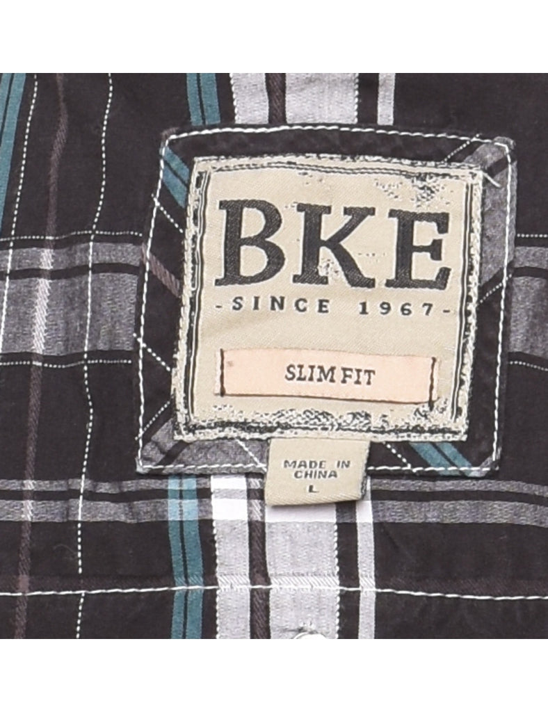 Black Checked Western Shirt - L