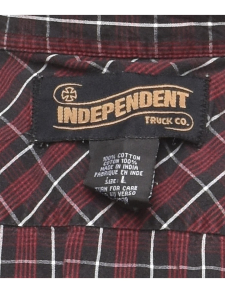 Black Checked Western Shirt - L