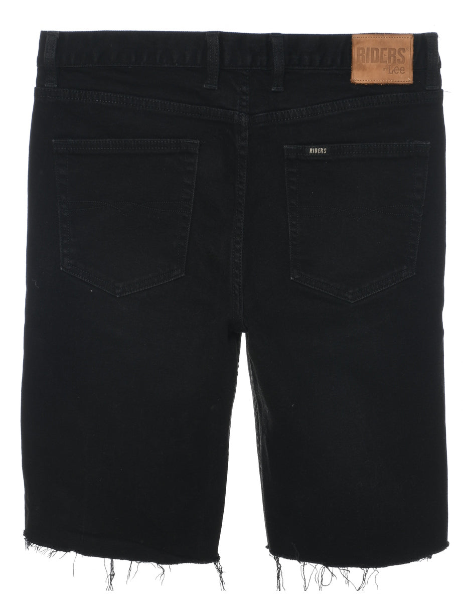 Cut off black denim shorts top