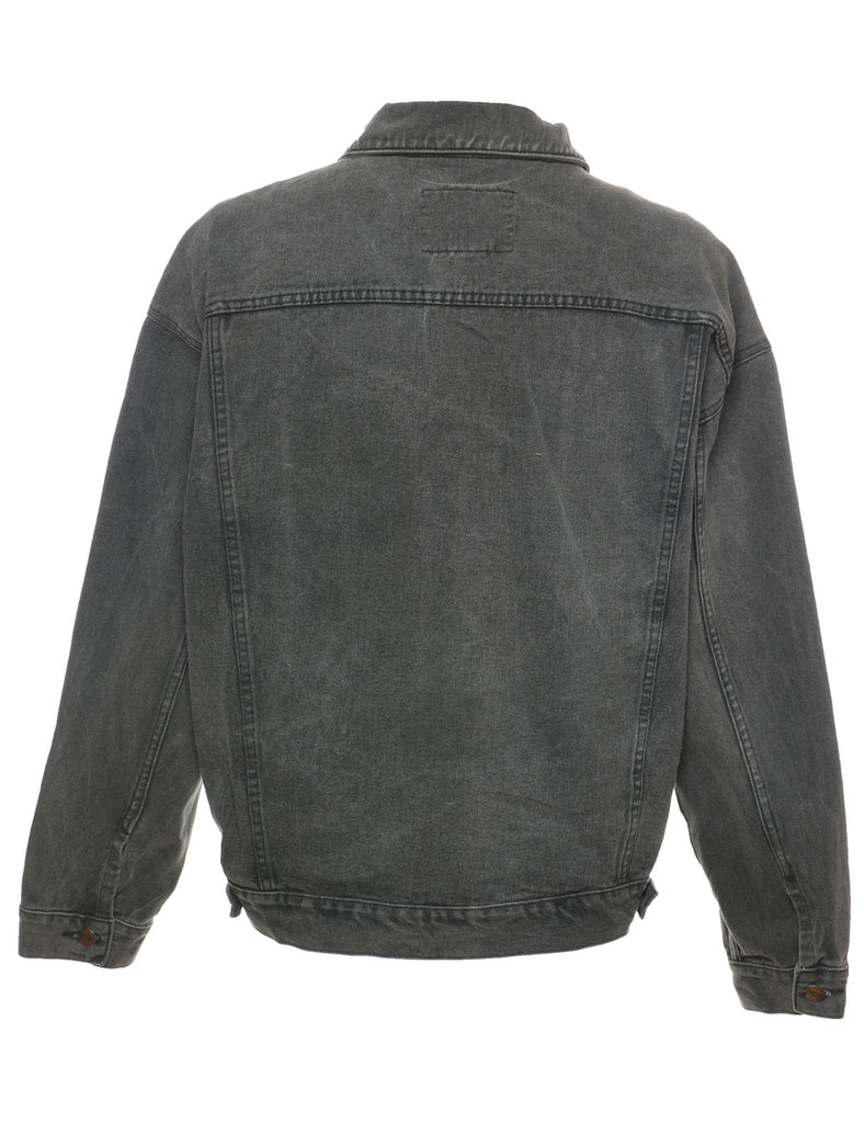 Black Distressed Denim Jacket - XL