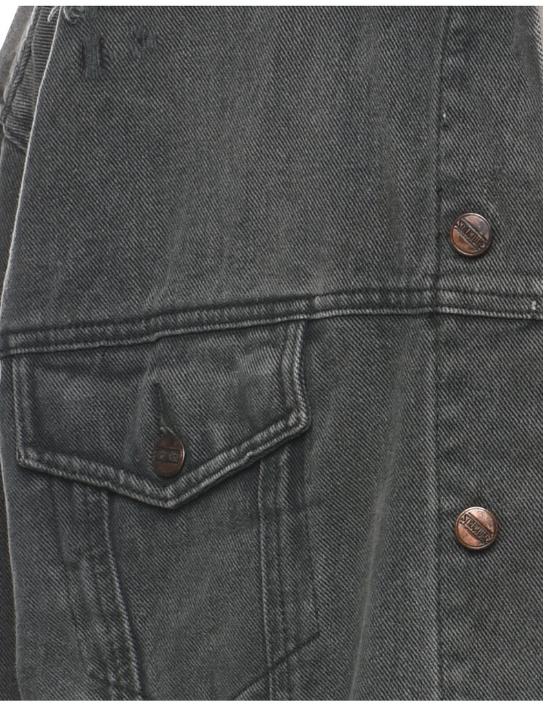 Black Distressed Denim Jacket - XL
