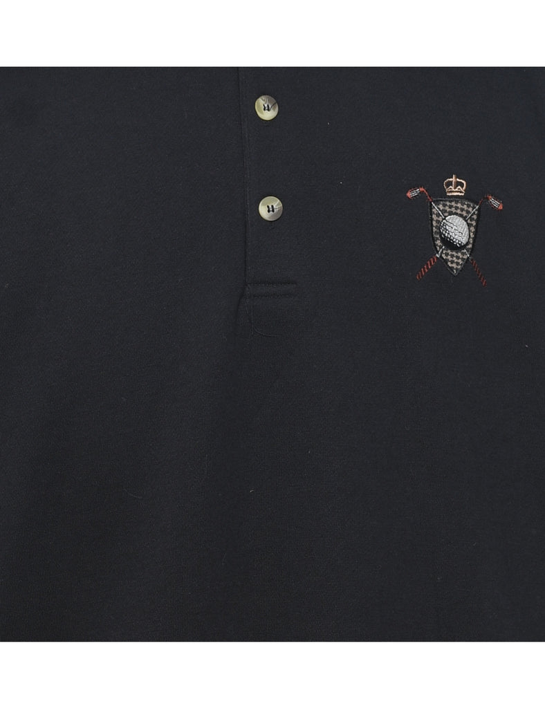 Black Embroidered Golf Sweatshirt - XL
