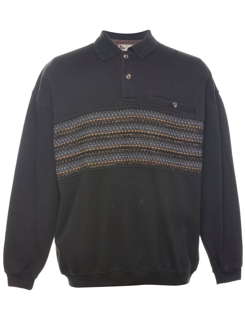 Black Embroidered Sweatshirt  - L