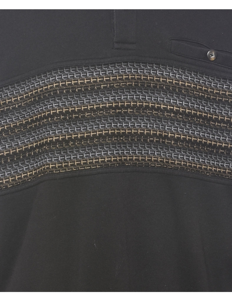 Black Embroidered Sweatshirt  - L