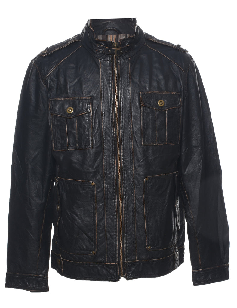 Black Leather Jacket - L