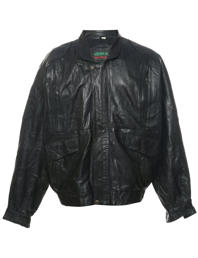 Black Leather Jacket - XL