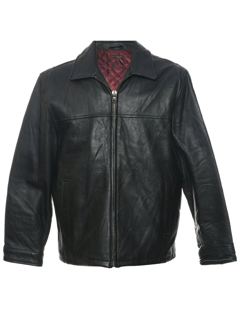 Black Leather Jacket - XL