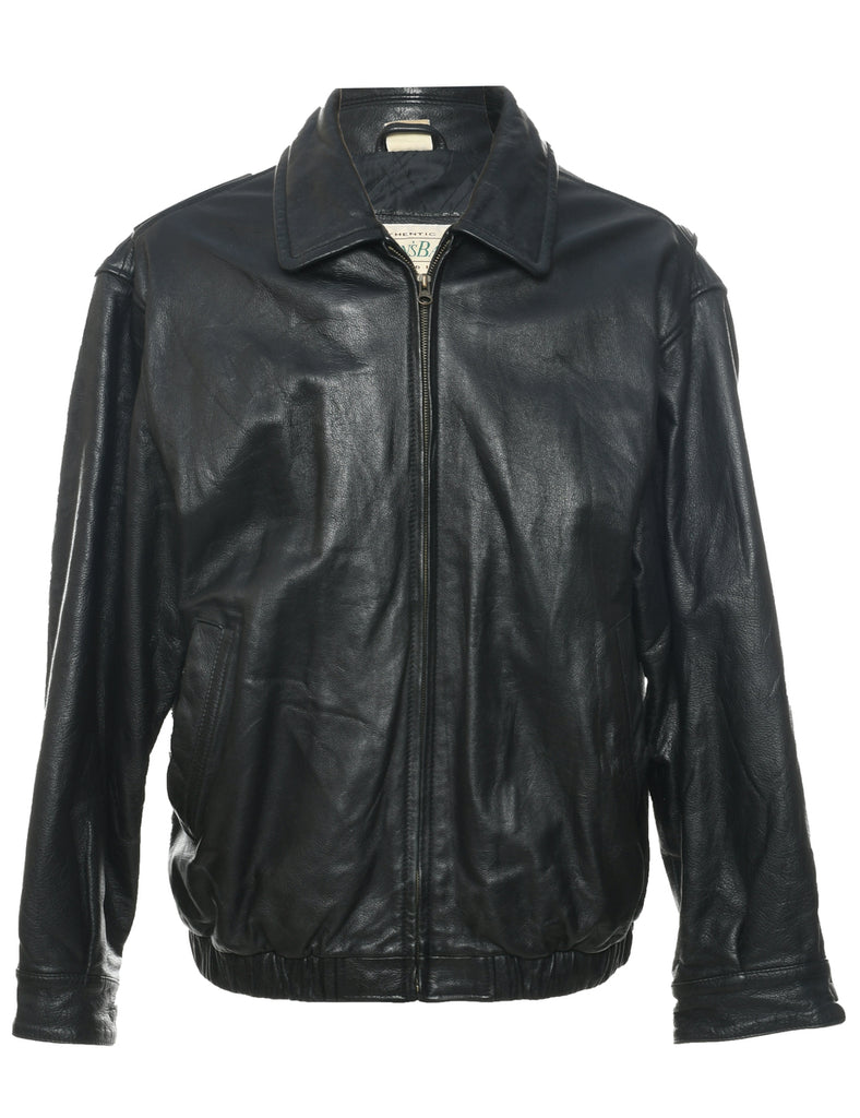 Black Leather Jacket - L