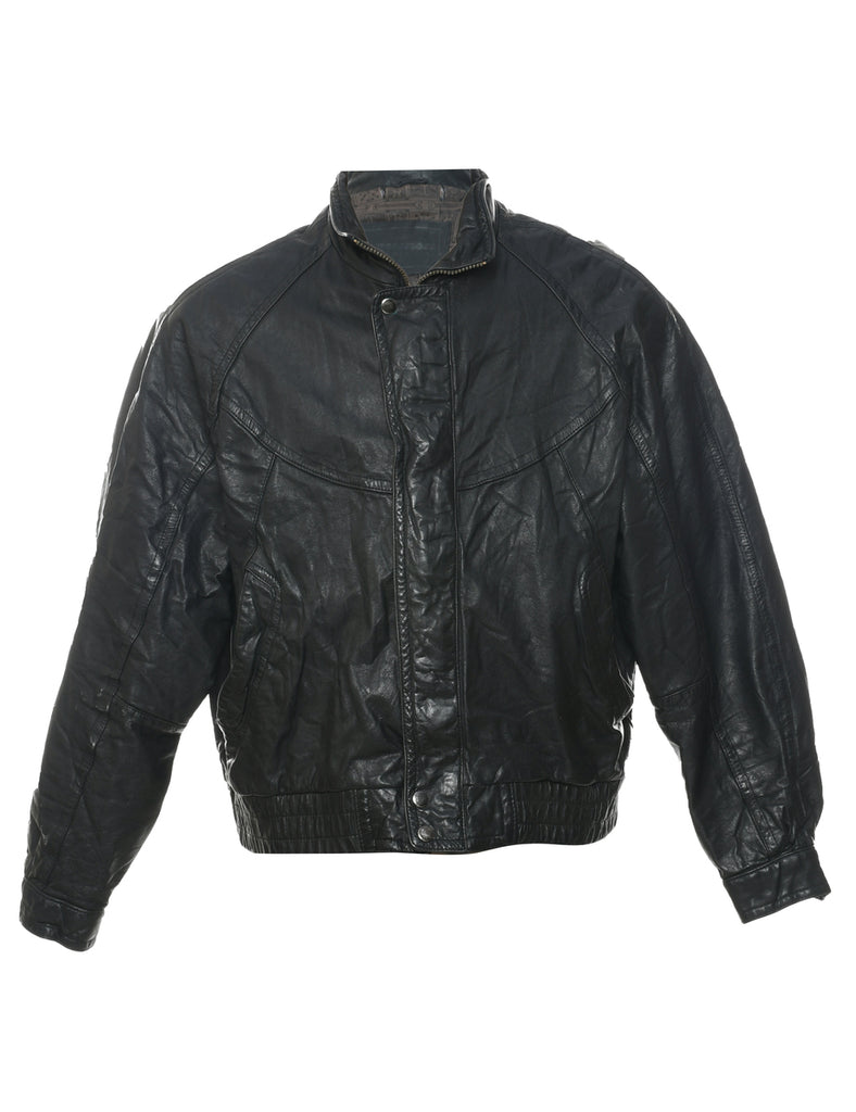 Black Leather Jacket - XL