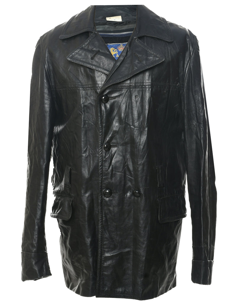 Black Leather Jacket - XL