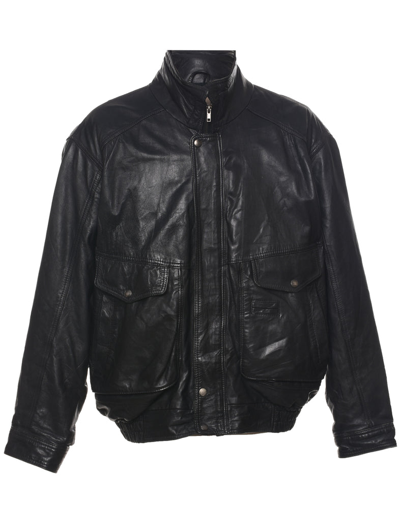 Black Leather Jacket - XL