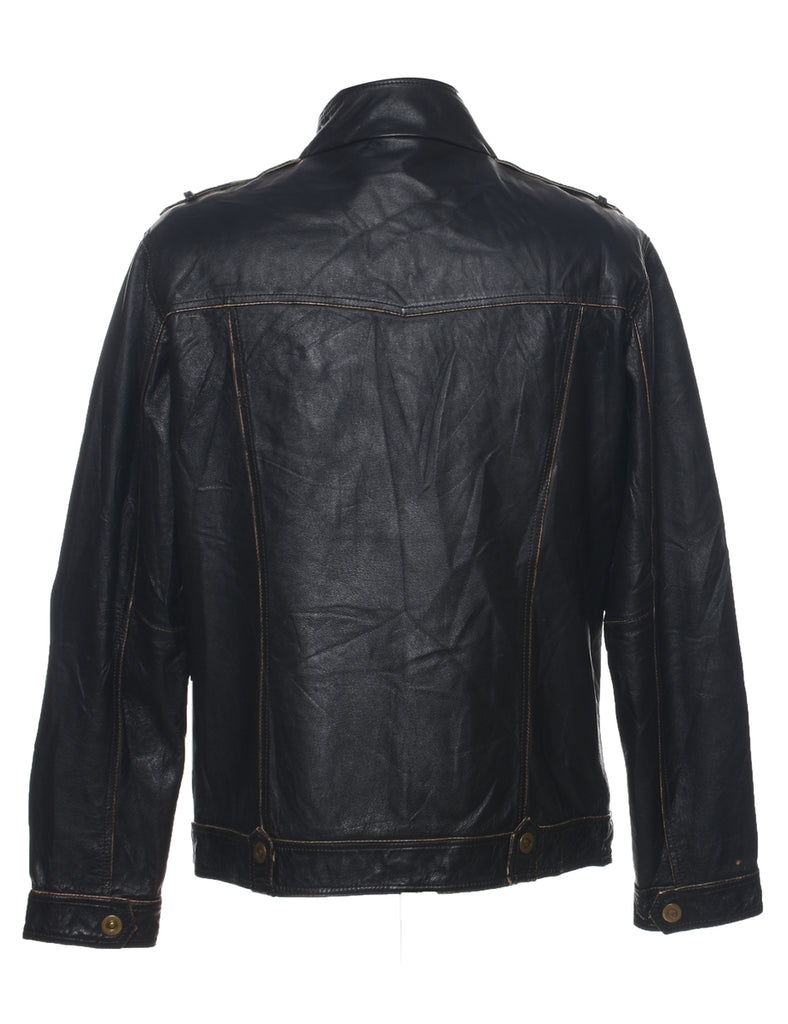 Black Leather Jacket - L