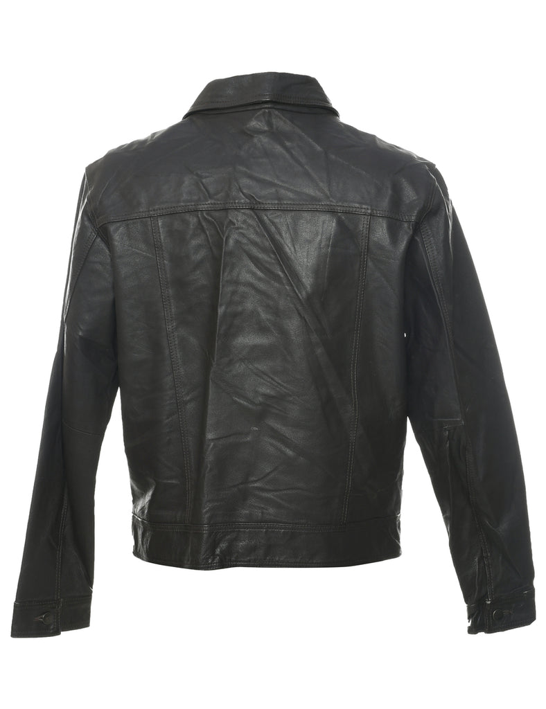 Black Leather Jacket - L