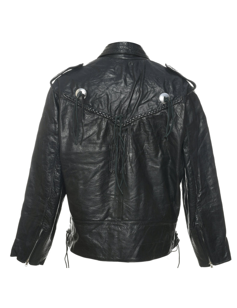 Black Leather Jacket - XL