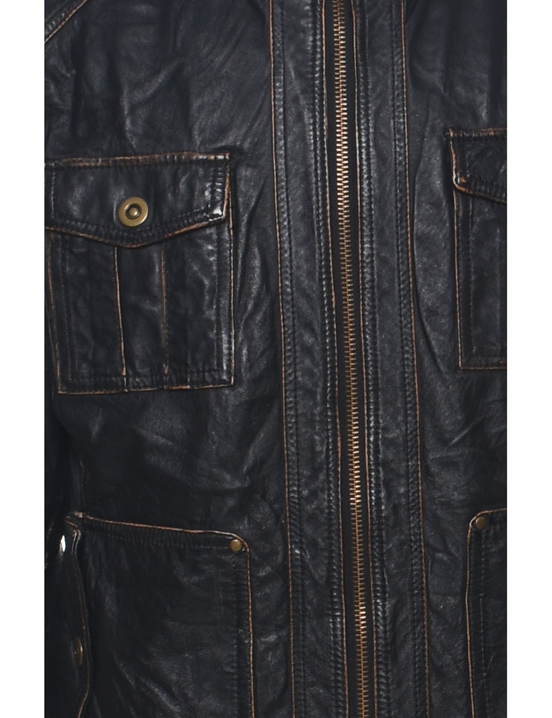 Black Leather Jacket - L