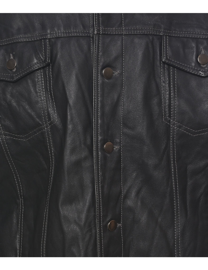 Black Leather Jacket - XXL