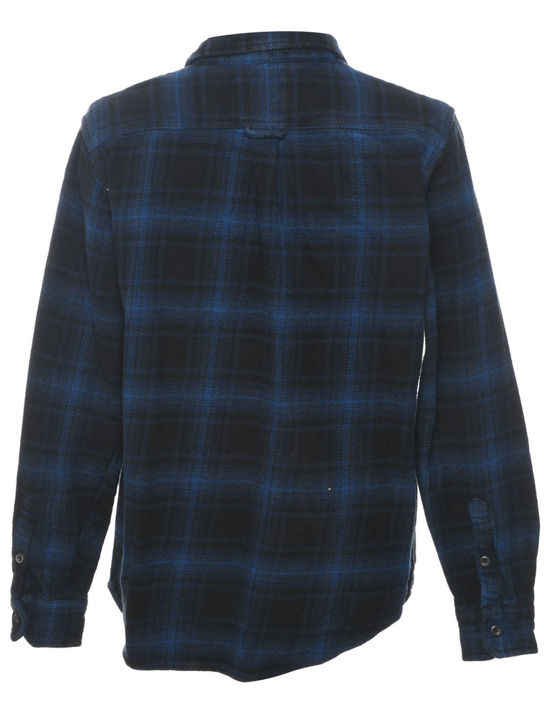 Black & Navy 1990s Checked Shirt - M