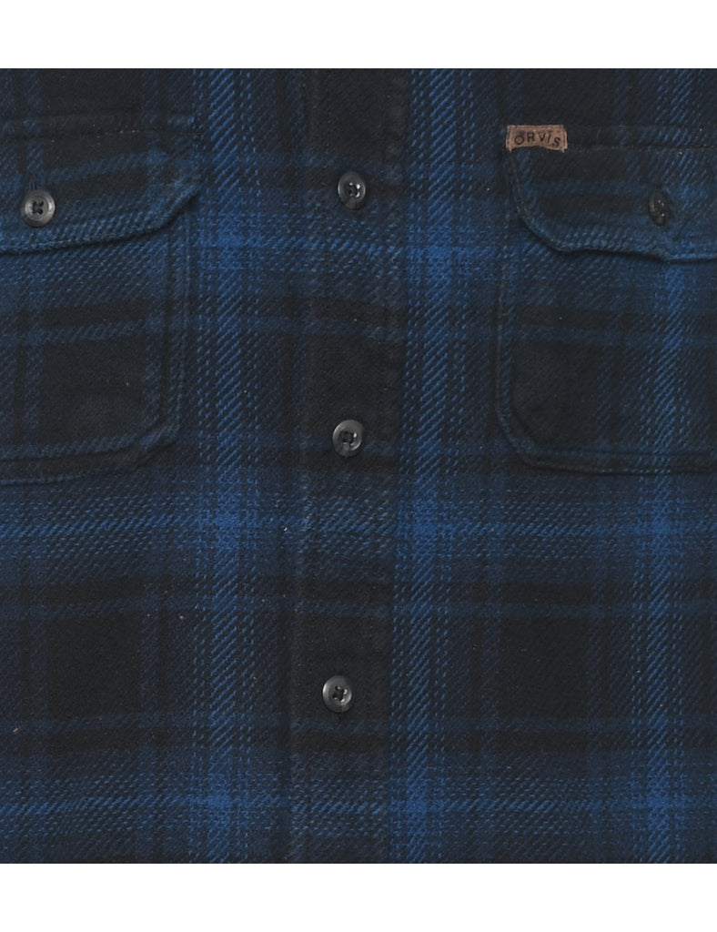 Black & Navy 1990s Checked Shirt - M