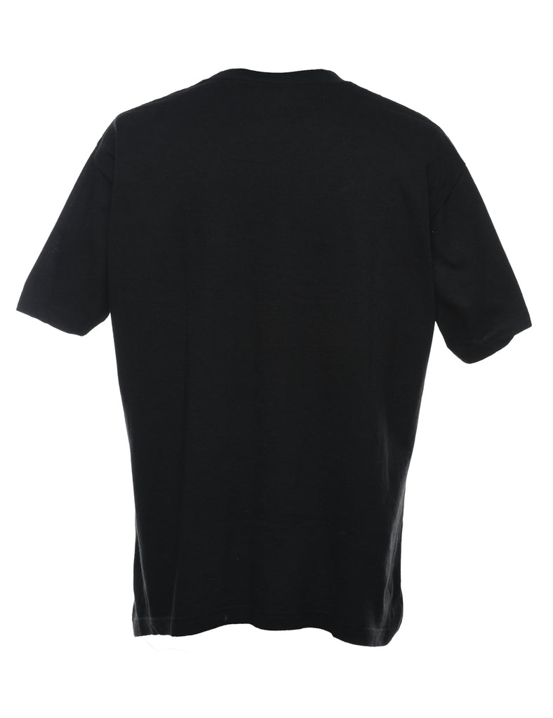 Black Printed Hawaiian Design T-shirt - L
