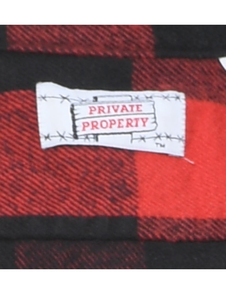 Black & Red Checked Flannel Shirt - XL