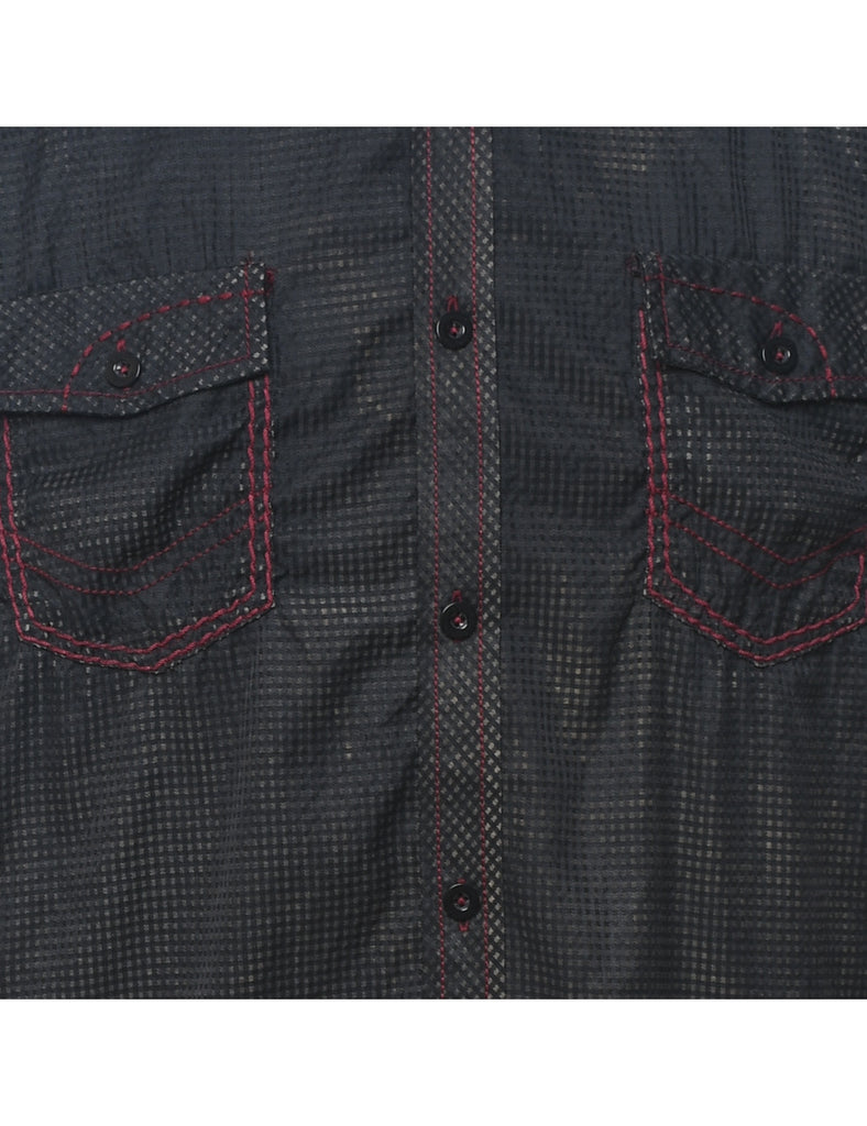 Black & Red Embroidered 1990s Shirt  - L