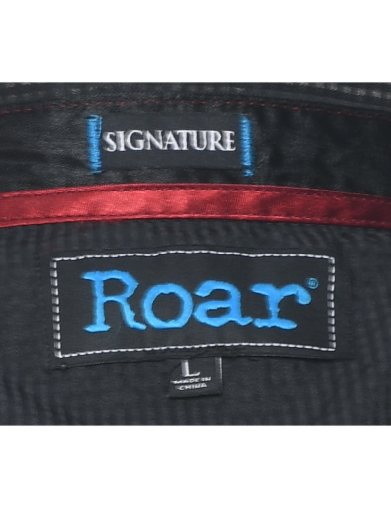 Black & Red Embroidered 1990s Shirt  - L
