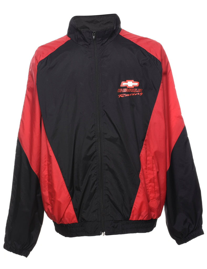 Black & Red Zip-Front Nylon Jacket - XL
