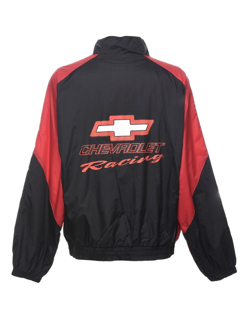 Black & Red Zip-Front Nylon Jacket - XL
