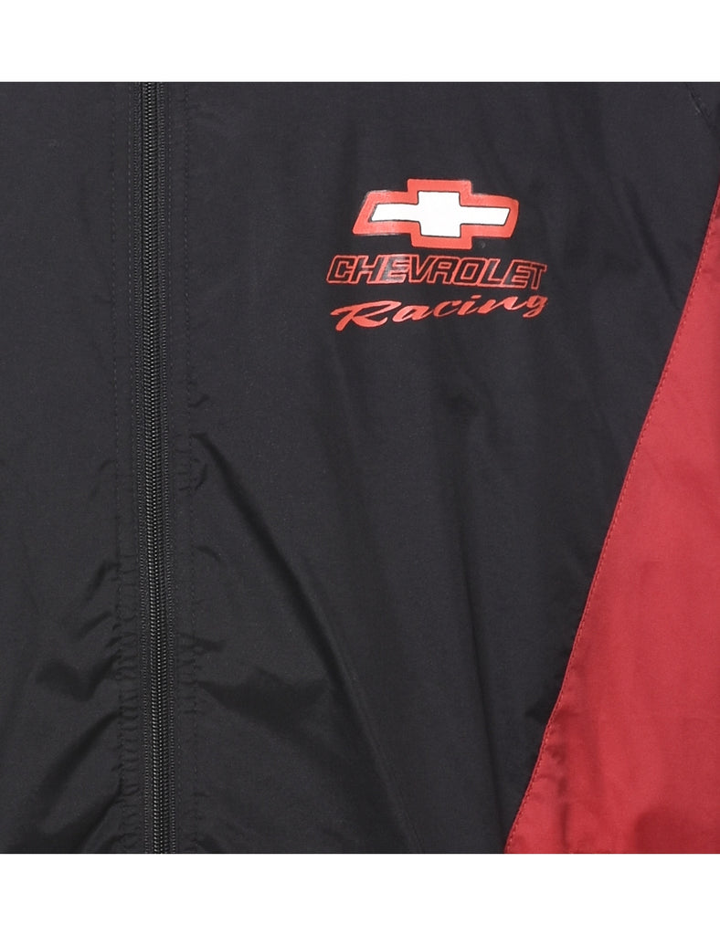 Black & Red Zip-Front Nylon Jacket - XL