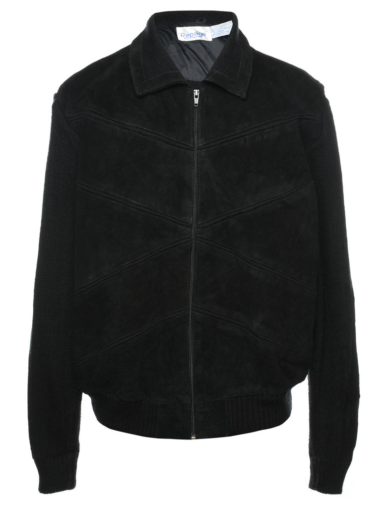 Black Suede Cardigan - XL