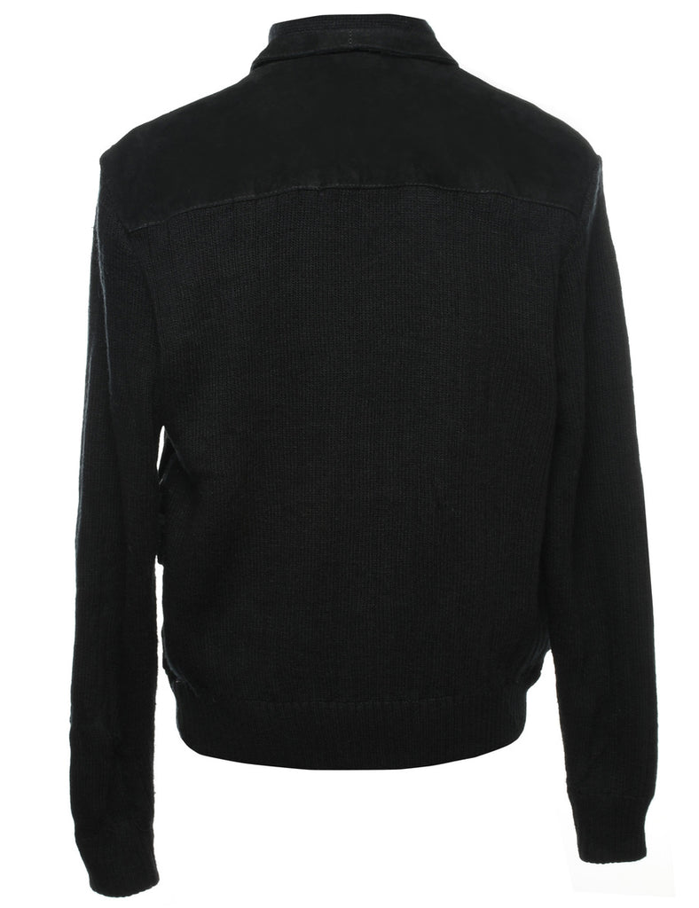 Black Suede Cardigan - XL
