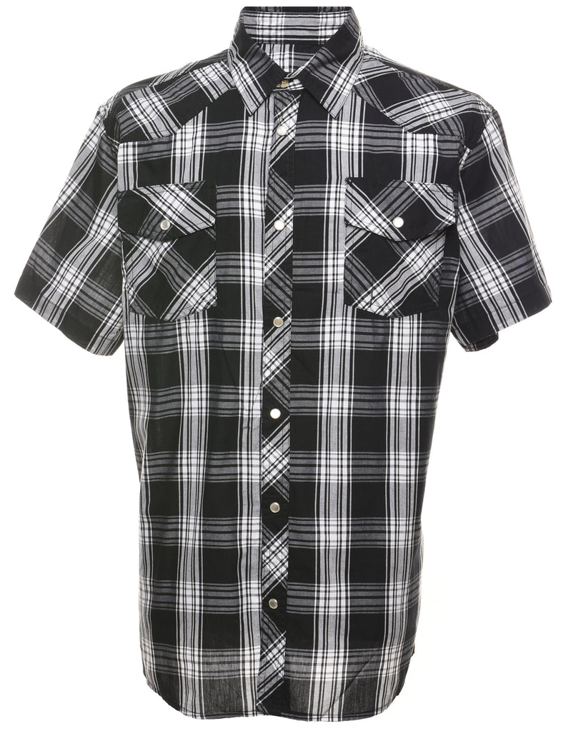 Black & White Classic Checked Shirt - L