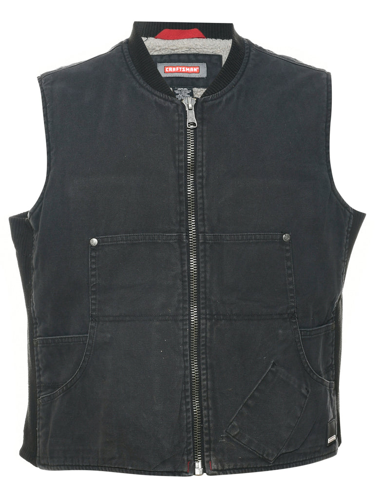 Black Workwear Waistcoat - M