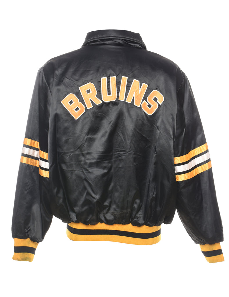 Black & Yellow Bruins NHL Nylon Bomber Jacket - XL
