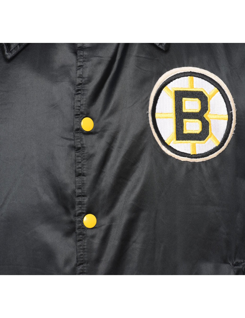 Black & Yellow Bruins NHL Nylon Bomber Jacket - XL