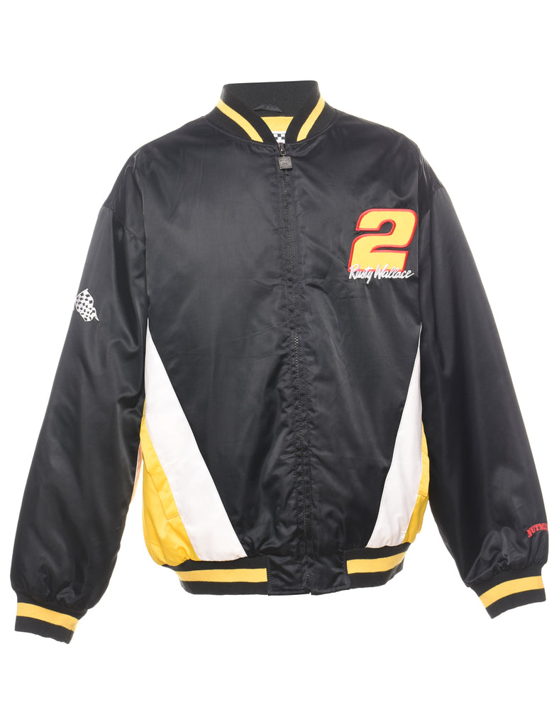 Black & Yellow Rusty Wallace Nascar Design Nylon Jacket - XL