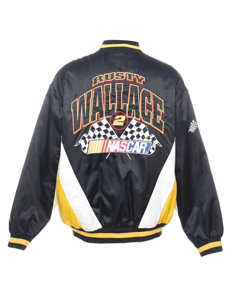 Black & Yellow Rusty Wallace Nascar Design Nylon Jacket - XL