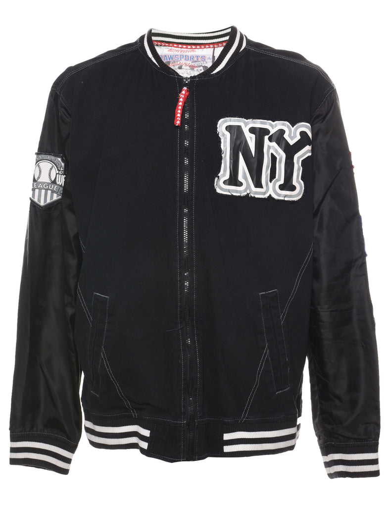 Black Zip-Front NY Yankees Velvet Jacket  - XL