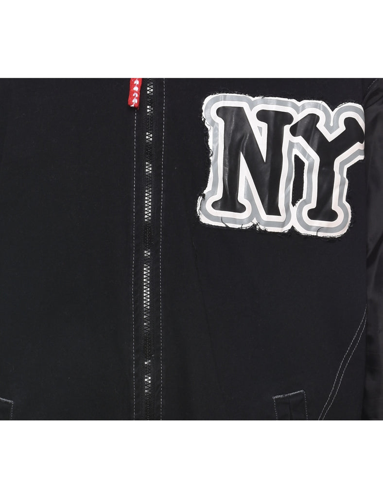 Black Zip-Front NY Yankees Velvet Jacket  - XL