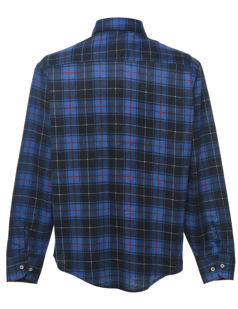 Blue & Black Flannel Checked Shirt - L