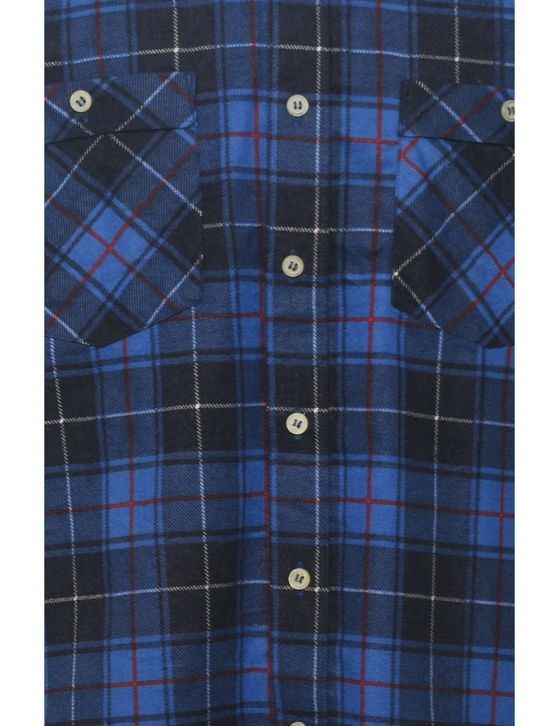 Blue & Black Flannel Checked Shirt - L