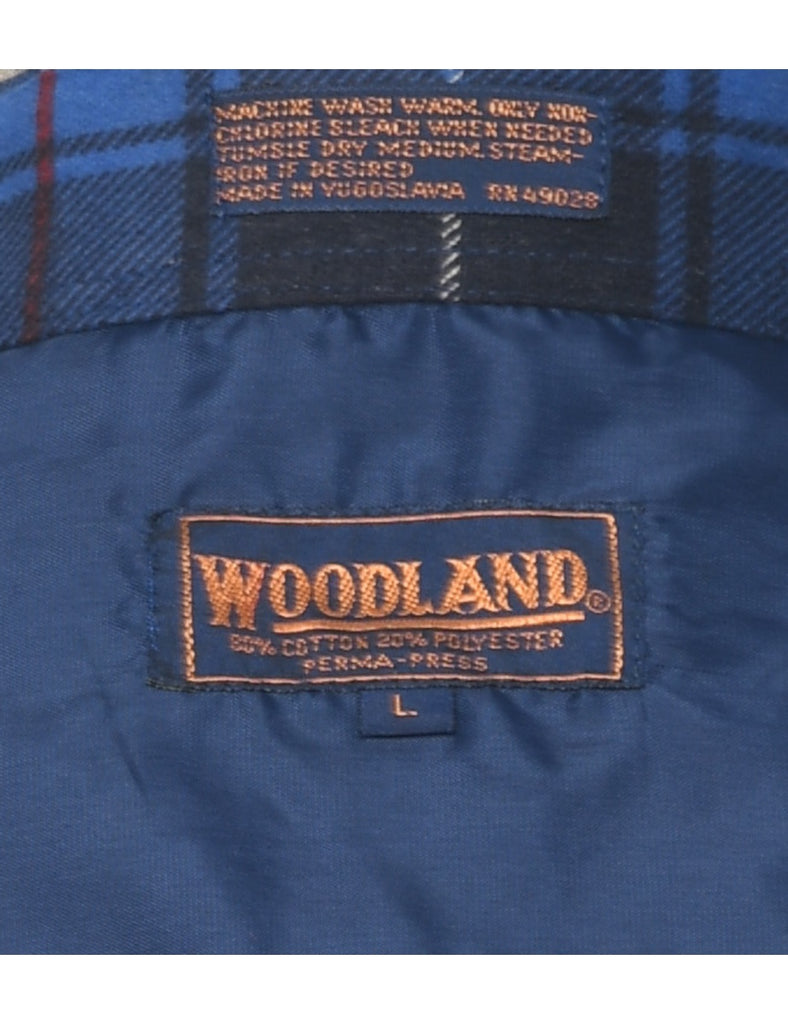 Blue & Black Flannel Checked Shirt - L
