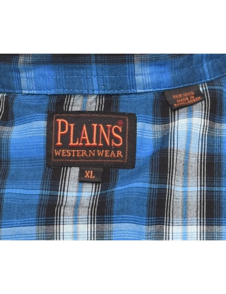 Blue Checked Shirt - XL