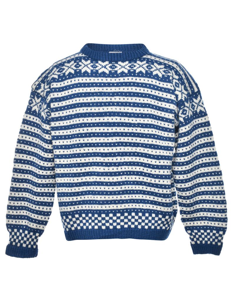 Blue Nordic Jumper - M
