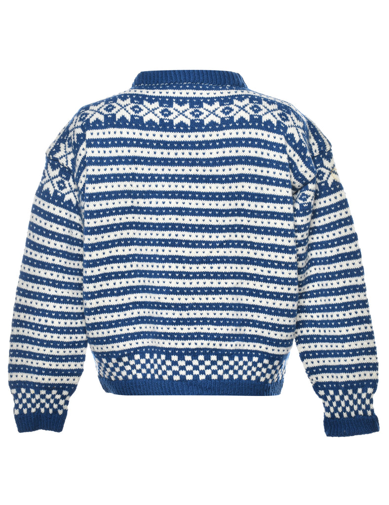 Blue Nordic Jumper - M